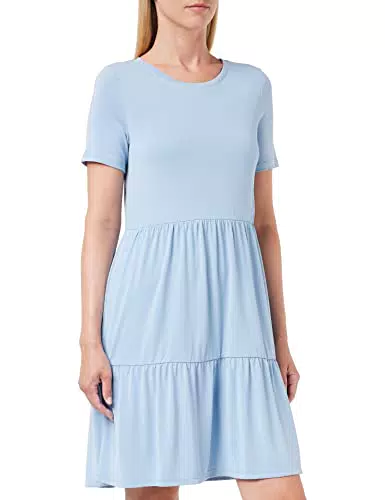 Vero Moda Vmfilli Calia SS Vestido Corto Ga Noos, Campana Azul