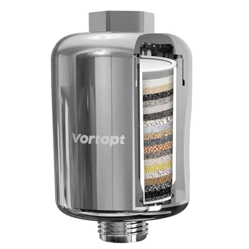 Vortopt Filtro de cabezal de ducha para agua dura de 20 etapas