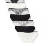 Women'secret Pack 7 Braguitas algodón Blanco y Negro Lencería