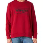 Wrangler Frame Logo Crew Sudadera, Rojo, XXL Plus para Hombre