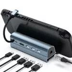 ZOVHYYA 6 en 1 Estación de Acoplamiento Compatible con Puerto Ethernet HDMI 4K @ 60 Hz PD Tipo C de 60W 3 Puertos USB 3.0 con Almohadilla de Goma Suave Antiarañazos para Steam Deck