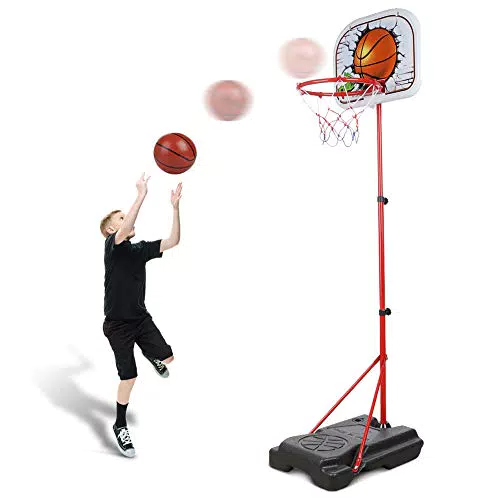 Abree - Cesta de Baloncesto Ajustable, portátil, 150 cm-170 cm