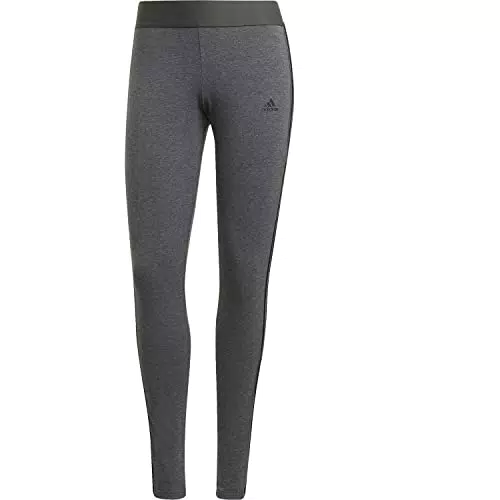 adidas 3 Stripes Leggings, Mujer, Dark Grey Heather/Black