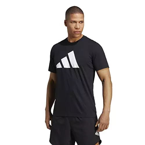 Adidas Hombre T-Shirt TR-Es FR Logo T, Black/White, IB8273
