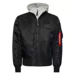 Alpha Industries MA-1 D-Tec Chaqueta, Negro, L para Hombre