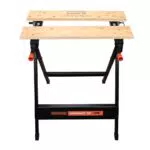 BLACK+DECKER WM301 Banco de Trabajo Workmate Bambú y Acero Diseño Compacto