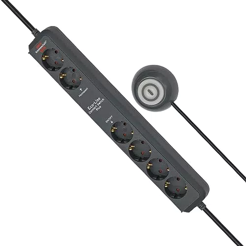 Brennenstuhl Eco-Line Comfort Switch Plus regleta enchufes con 6 tomas de corriente antracita