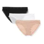 Calvin Klein Bikini 3pk Bragas, Mujer, BLACK/WHITE/HONEY ALMOND