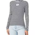 Calvin Klein Jeans Cuello Enrollado a Rayas Otras Camisetas de Punto