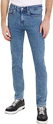 Calvin Klein Jeans Flaco Pantalones, Denim Light, para Hombre