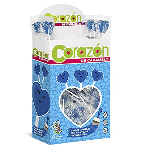 Caramelos Cerdán - Piruletas Mini Corazón Pintalenguas Sabor Frambuesa
