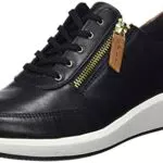 Clarks Un Rio Zip Leather, Zapatillas Mujer, Black Leather