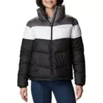 Columbia Mujer Chaqueta Acolchada, Black, White, City Grey