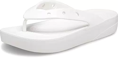 Crocs Classic Platform Flip W, Chanclas Mujer, Blanco