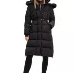 Desigual Surrey Woman Woven Padded Long Overcoat, Negro