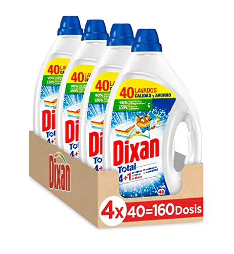 Dixan Gel Total 4+1, Detergente Líquido para Lavadora