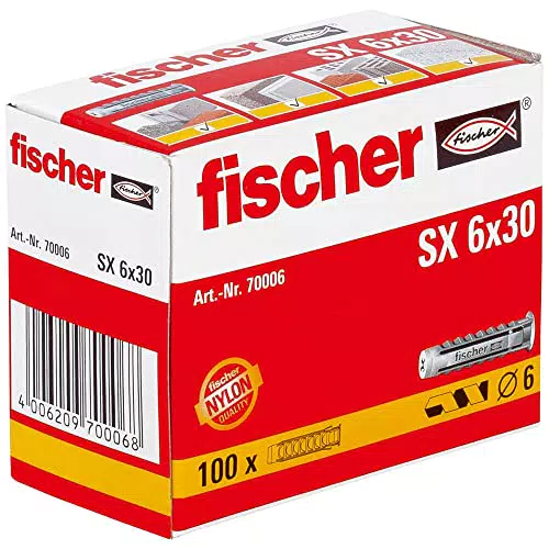 fischer Tacos pared para hormigón SX 6x30 para fijar lámparas