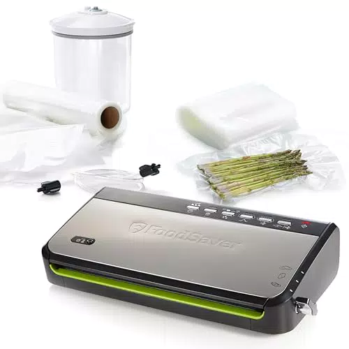 FoodSaver Máquina de vacío FFS005X con compartimiento de almacenamiento de rodillos y cortadores