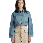G-STAR RAW Chaqueta Cropped Denim para Mujer, Azul, XX