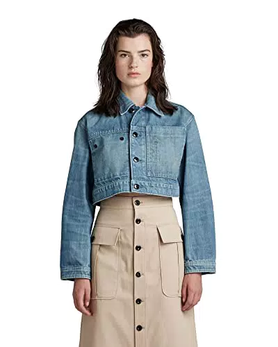 G-STAR RAW Chaqueta Cropped Denim para Mujer, Azul, XX