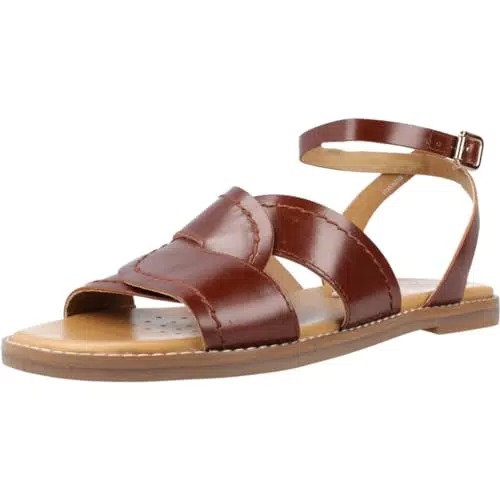 Geox D Naileen, Sandalias planas Mujer, Marrón