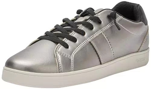 Geox J Eclyper Girl C, Zapatillas Mujer, Dk Silver Black