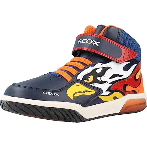 Geox J Inek Boy, Zapatillas Niños, Navy Orange