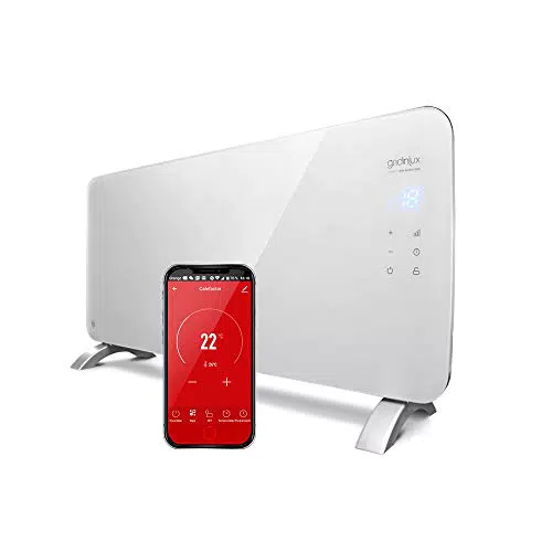 GRIDINLUX. Homely WIFI WARM 1500W Negro. Radiador Cristal Eléctrico