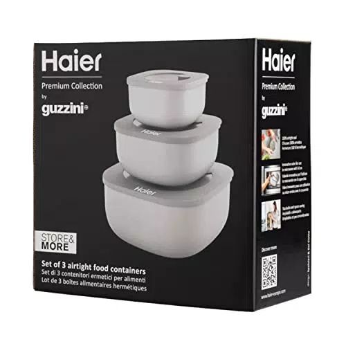 Haier HAGSM4080 Juego de Tres Recipientes Herméticos para Alimentos