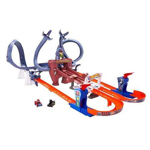 Hot Wheels Telaraña de Spider-Man de RacerVerse, pista para coche de juguetes