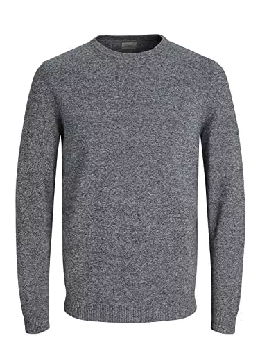 Jack & Jones Jjebasic Knit Crew Neck Noos Suéter, Gris