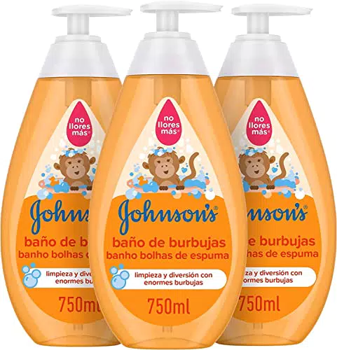 Johnson's Baby Baño de Burbujas para niños, formulado para la piel delicada de los bebés - 3 x 750ml