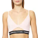KARL LAGERFELD Mujer Sujetador Logo Peephole Rosa X