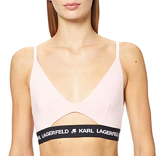 KARL LAGERFELD Mujer Sujetador Logo Peephole Rosa X