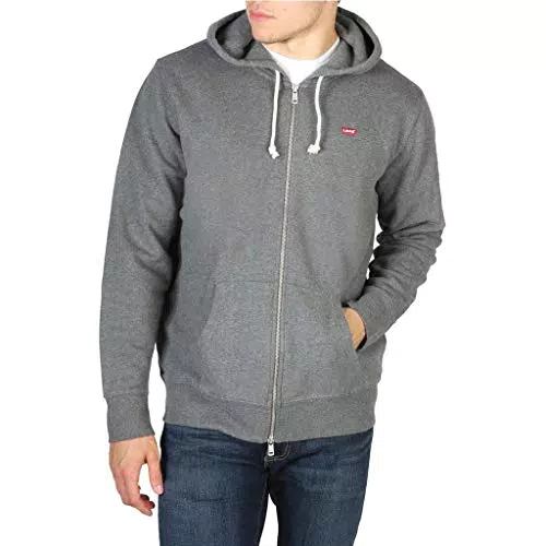 Levi's Zip Up Sudadera Hombre, Charcoal Heather XX