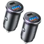 LISEN Cargador Coche Carga Rapida Paquete de 2, PD&QC3.0 Cargador Coche para iPhone 15 48W Cargador iPhone Coche Cargador Mechero Coche Adaptador Coche USB C para iPhone 15 14 13 Pro MAX