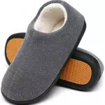 Mishansha Zapatillas Hombre Invierno Cálido y Confortable Pantuflas Espuma Viscoelástica Zapatos de Casa Antideslizante Negro Gr.44