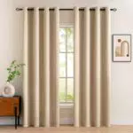 MIULEE 2 Piezas de Cortinas Opacas Resistente al Calor y La Luz para Salón Dormitorio Cortina Gruesa y Suave para Oficina Moderna Decorativa Reducción de Ruido Beige 117x137cm