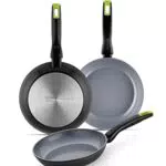 Monix Eco Nature, Set De Sartenes 18-22-26 Cm Aluminio Forjado Reciclado