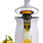 My Wave - Exprimidor Eléctrico La Palma - Rápida Extracción de Zumo - Potencia de 300W - Exprimidor con Sistema Antigoteo - Apoyos de Goma Antideslizantes - Incluye 2 Conos de Diferente Tamaño