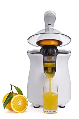 My Wave - Exprimidor Eléctrico La Palma - Rápida Extracción de Zumo - Potencia de 300W - Exprimidor con Sistema Antigoteo - Apoyos de Goma Antideslizantes - Incluye 2 Conos de Diferente Tamaño
