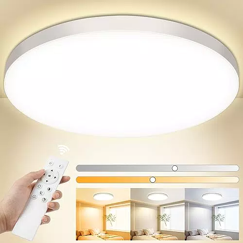OUILA Plafon LED Techo Regulable, 24W 2000LM Lampara Techo con Mando a Distancia