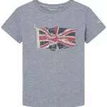 Pepe Jeans Flag Logo Jr S/S N T-Shirt, Blanco, 14 Years Niño