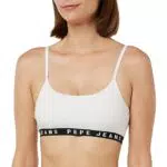 Pepe Jeans Logo Str Brlt Bra, Gris, M para Mujer