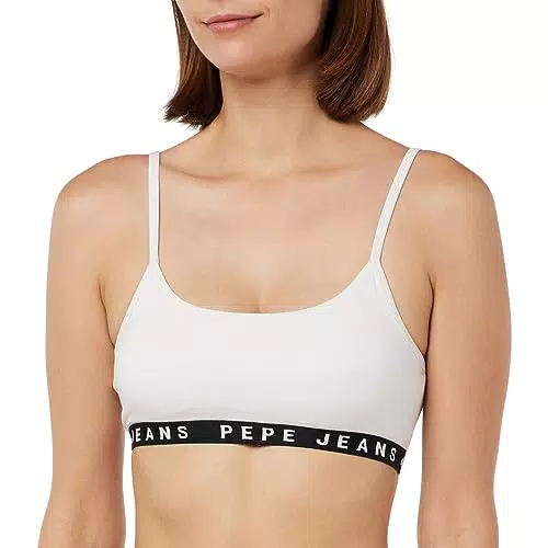 Pepe Jeans Logo Str Brlt Bra, Gris, M para Mujer