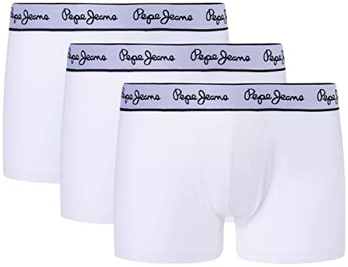 Pepe Jeans Pepe Tk 3P Trunks, Blanco, XL para Hombre