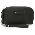 Pepe Jeans Piere Bolso de Mano Negro 20x11x4 cms Piel sintética