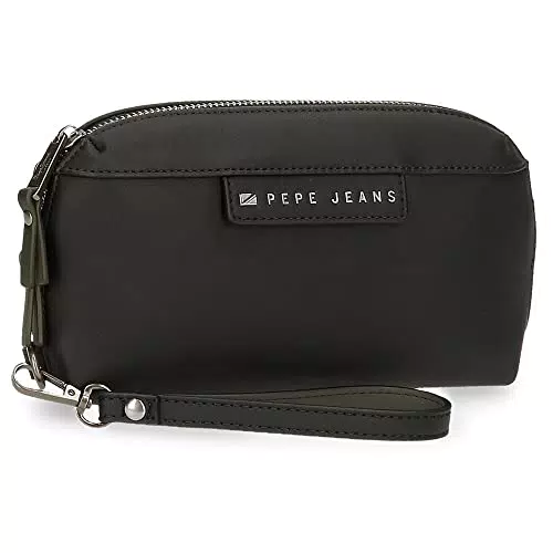 Pepe Jeans Piere Bolso de Mano Negro 20x11x4 cms Piel sintética