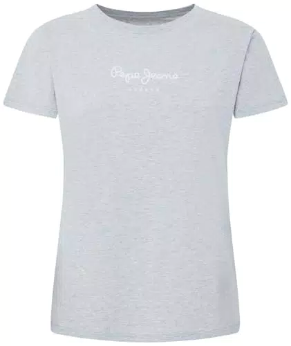 Pepe Jeans Wendys T-Shirt, Gris, L para Mujer