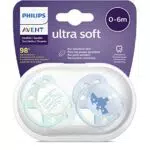 Philips Avent Chupete Ultrasuave, 0-6 meses, Color Azul barquito
